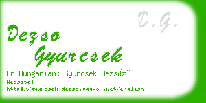 dezso gyurcsek business card